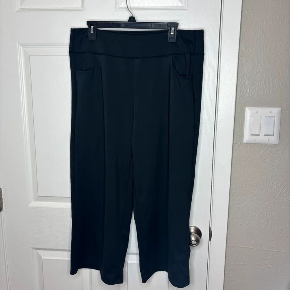 2XL Sport Active Black Stretch Cropped Athletic Leggings